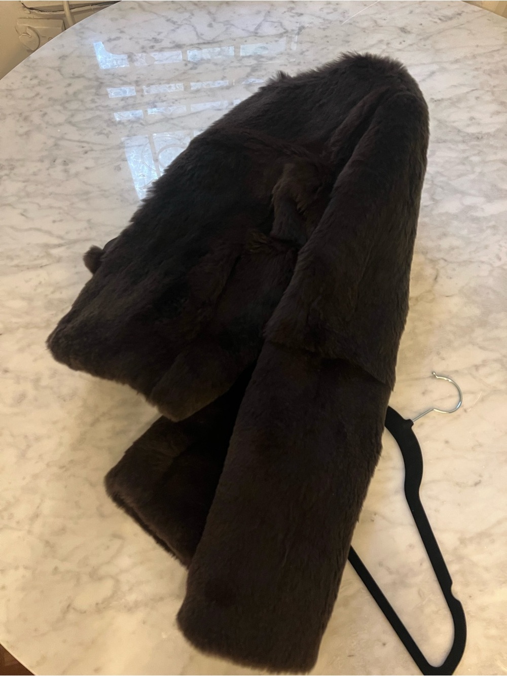 Theory chocolate genuine rabbit fur jacket - Picture 12 of 13